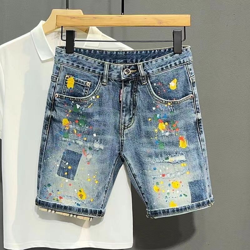 Men'S Fashion Loose Pants - Calças de brim curtas masculinas graffiti