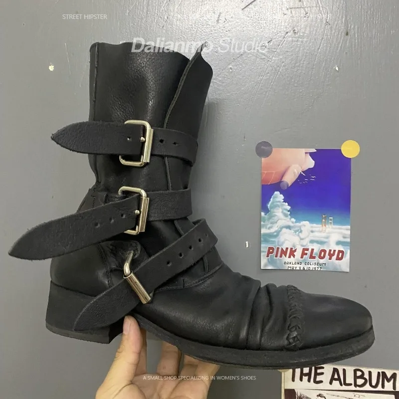 Men Fashion Vintage - Moda masculina botas de couro genuíno