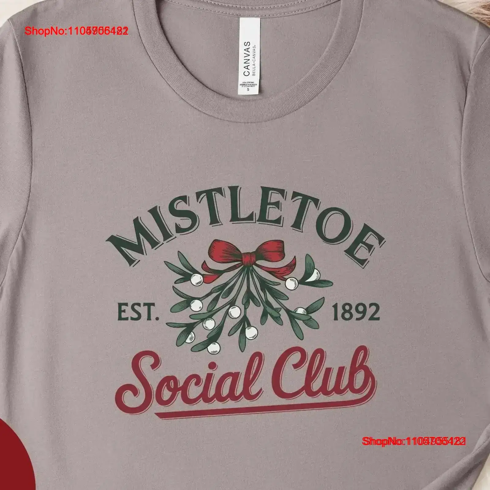 Men'S Fashion Xmas Party - Camiseta Feminina Vintage de Natal Mistletoe