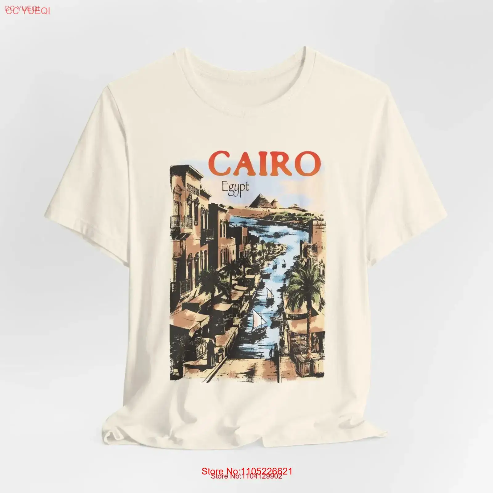 Men Fashion Egypt - Camiseta Cairo Egito Estilo Vintage Para