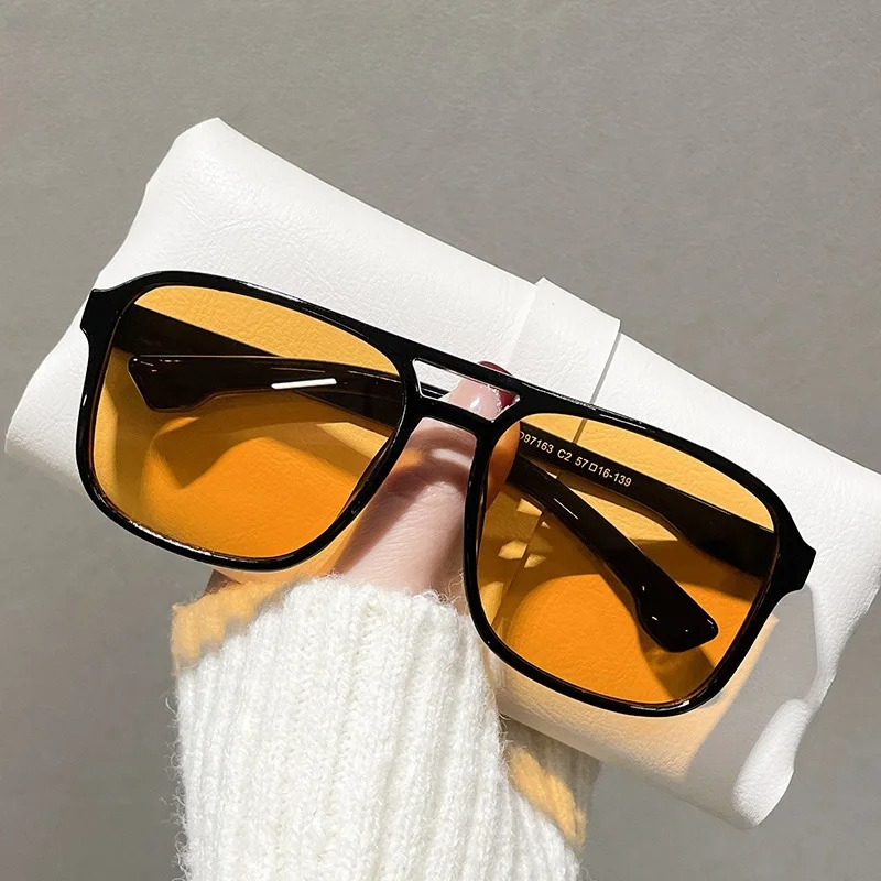 Yellow Men'S Fashion - Óculos de Sol Quadrados com Ponte