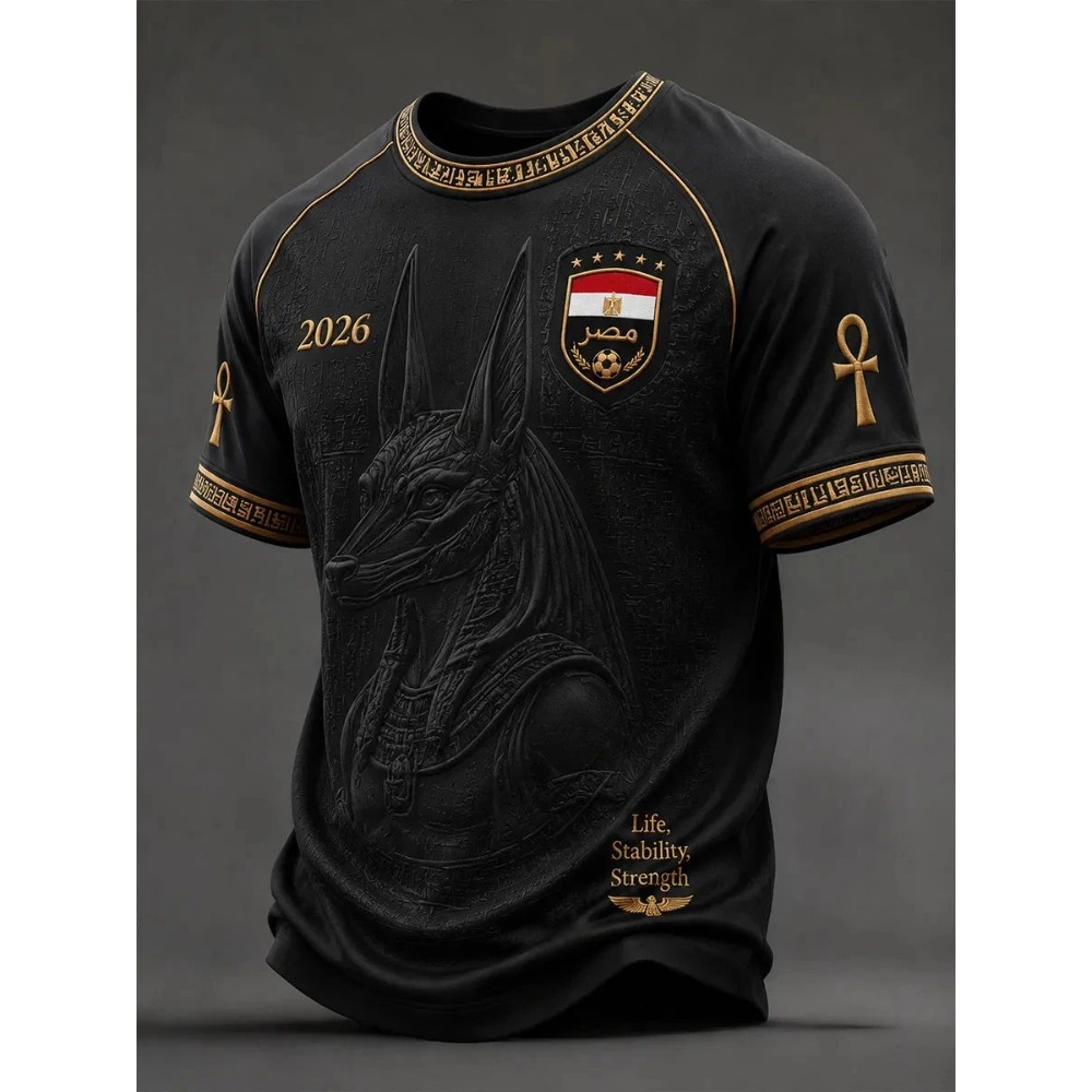 Men Fashion Egypt - Camisa de Futebol Raglan Masculina da