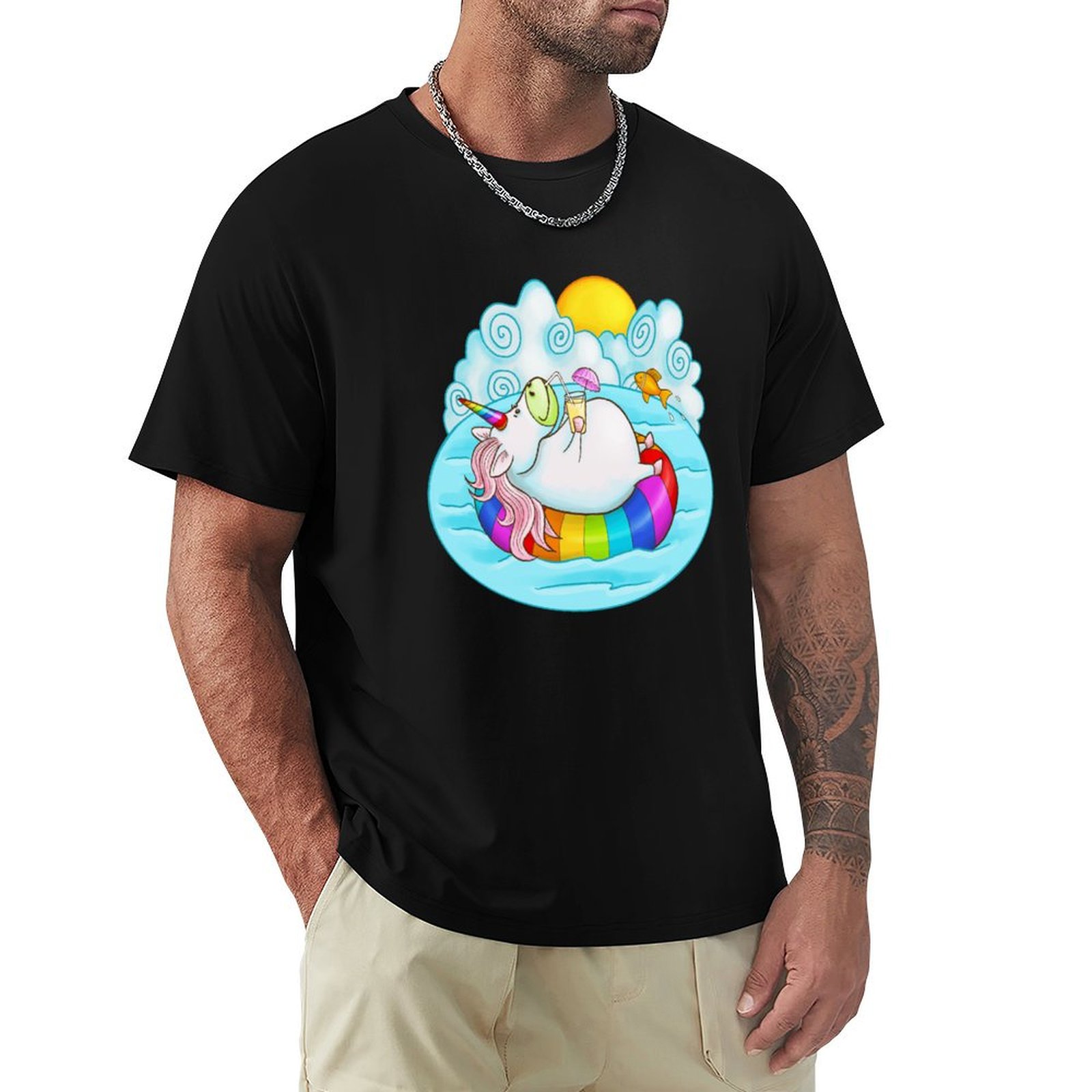 Men'S Fashion Umbrella - Camiseta Casual de Moda Urbana com