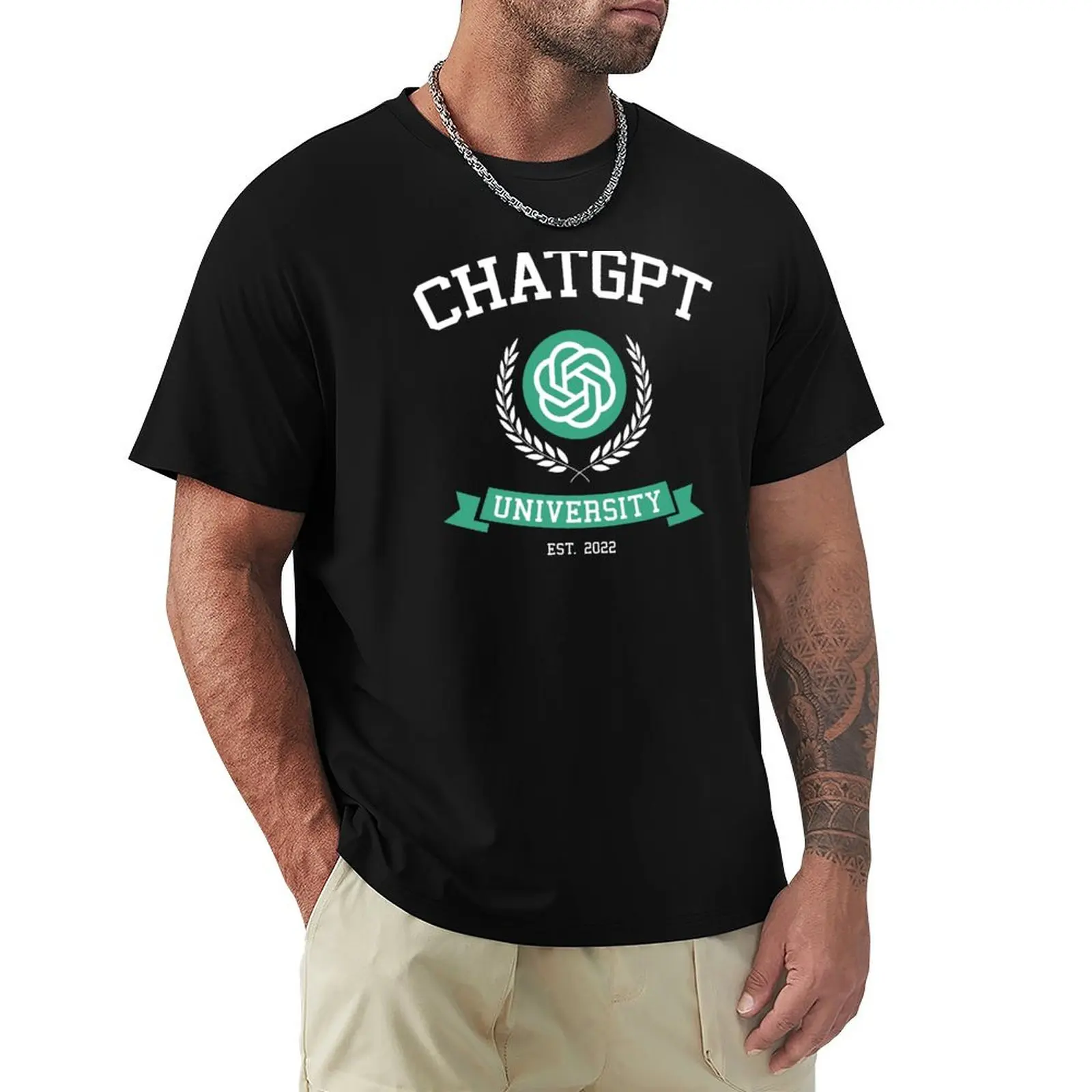Men'S Fashion University - Universidade Chatgpt-T-shirt engraçada, presente do estudante,