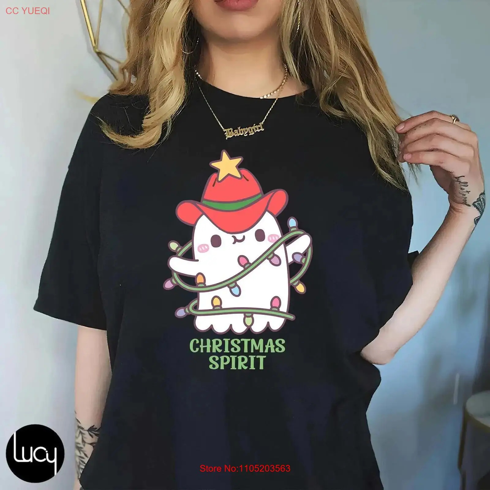 Men'S Fashion Xmas Party - Natal spirit t camisa cowboy boo
