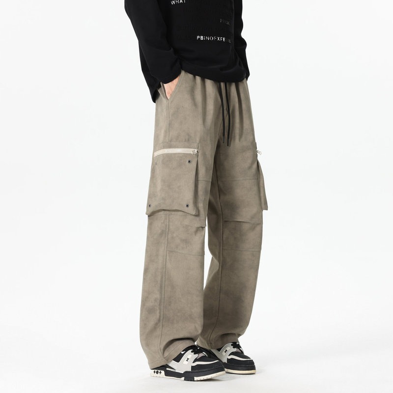 Men'S Fashion Trousers - Bolso elástico de cintura alta masculino