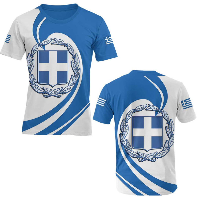 Men'S Fashion Greece - Grécia bandeira mapa 3d impresso t