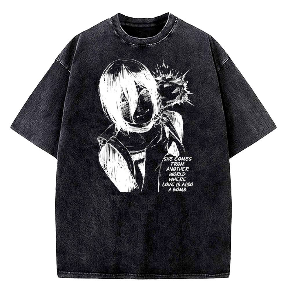 Men'S Fashion University - Camiseta digital de algodão lavado estilo