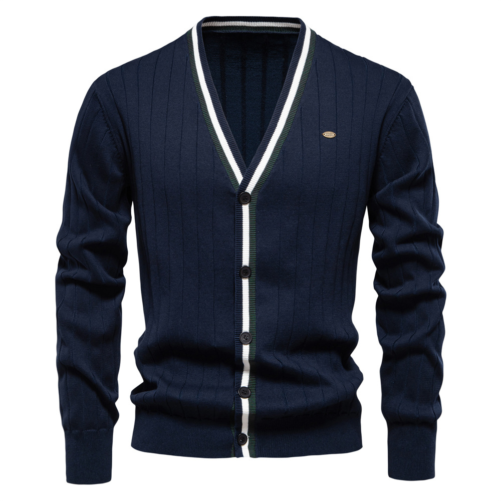 Men'S Fashion V Neck Sweater - Nova Moda 2026 Outono Inverno Masculino: