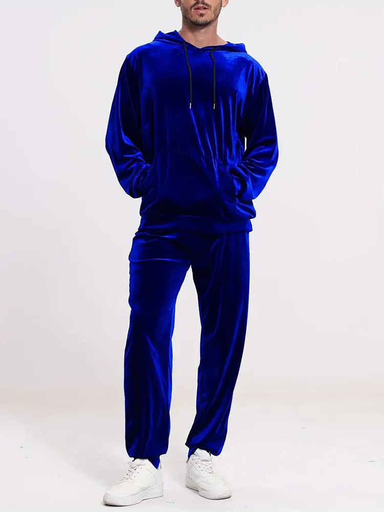 Men Fashion Vintage - Conjuntos de Veludo em Cores Sólidas