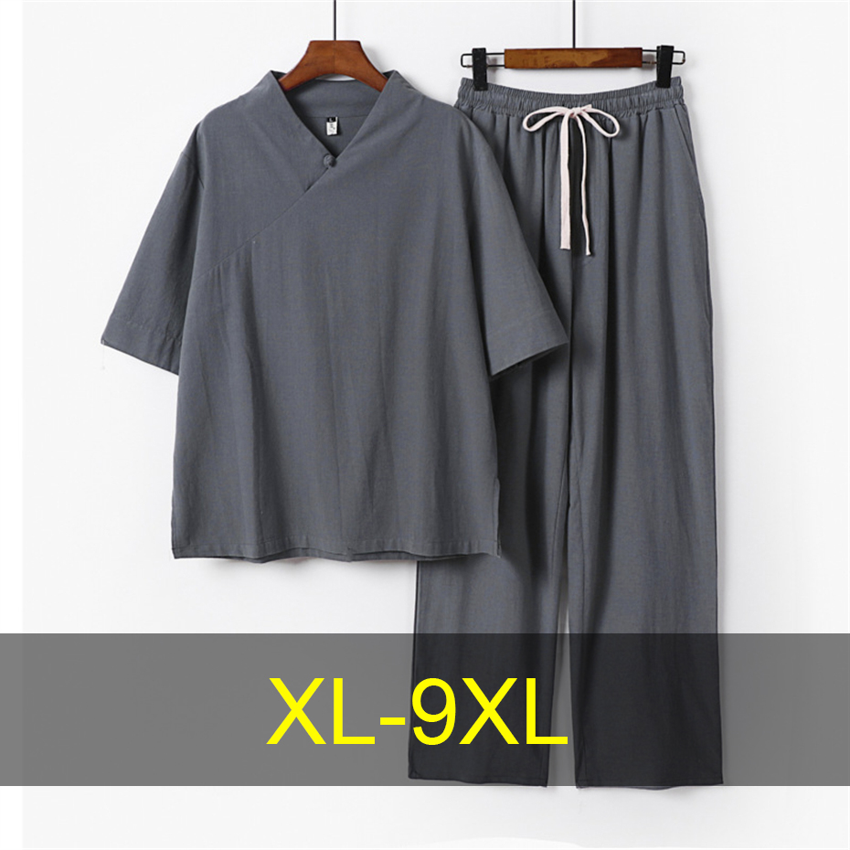 Men'S Fashion V Neck T Shirts - 9xl plus size ternos masculinos conjuntos