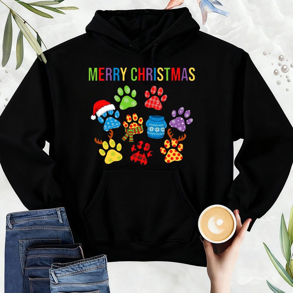 Men'S Fashion Xmas Party - Feliz natal moletom impresso patas de