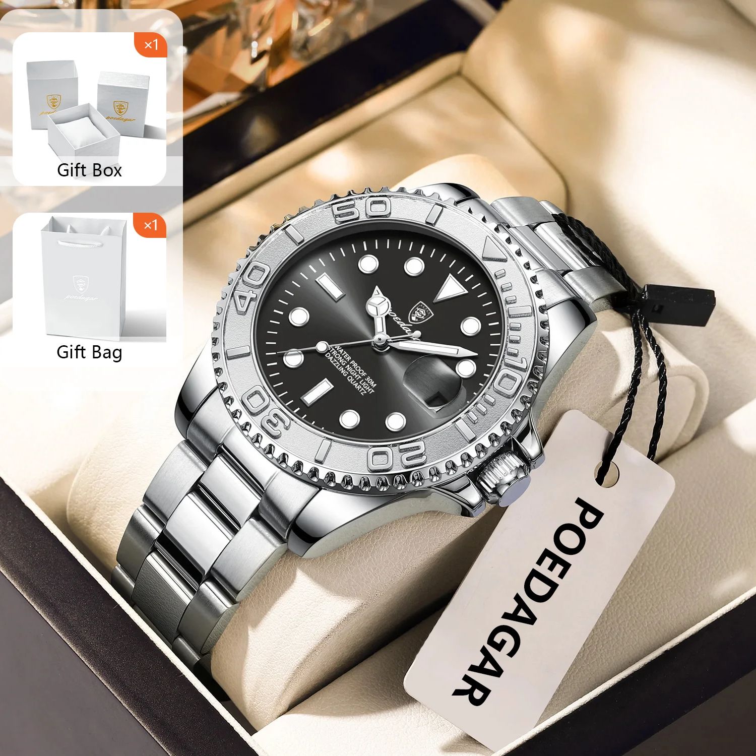Mens Fashion Bracelet - Poedagar na moda esporte homem relógio