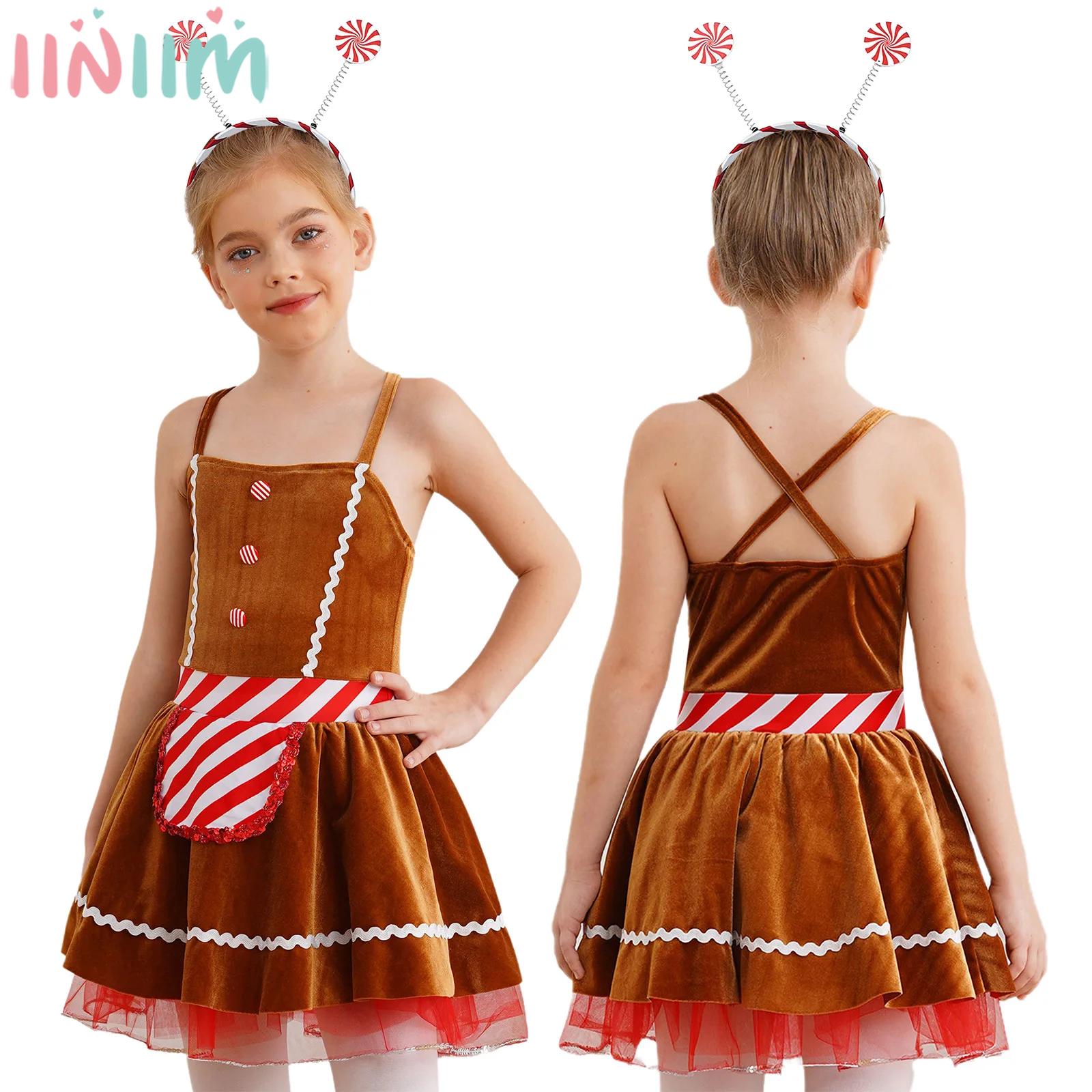 Men'S Fashion Xmas Party - Meninas natal gingerbread homem cosplay vestido