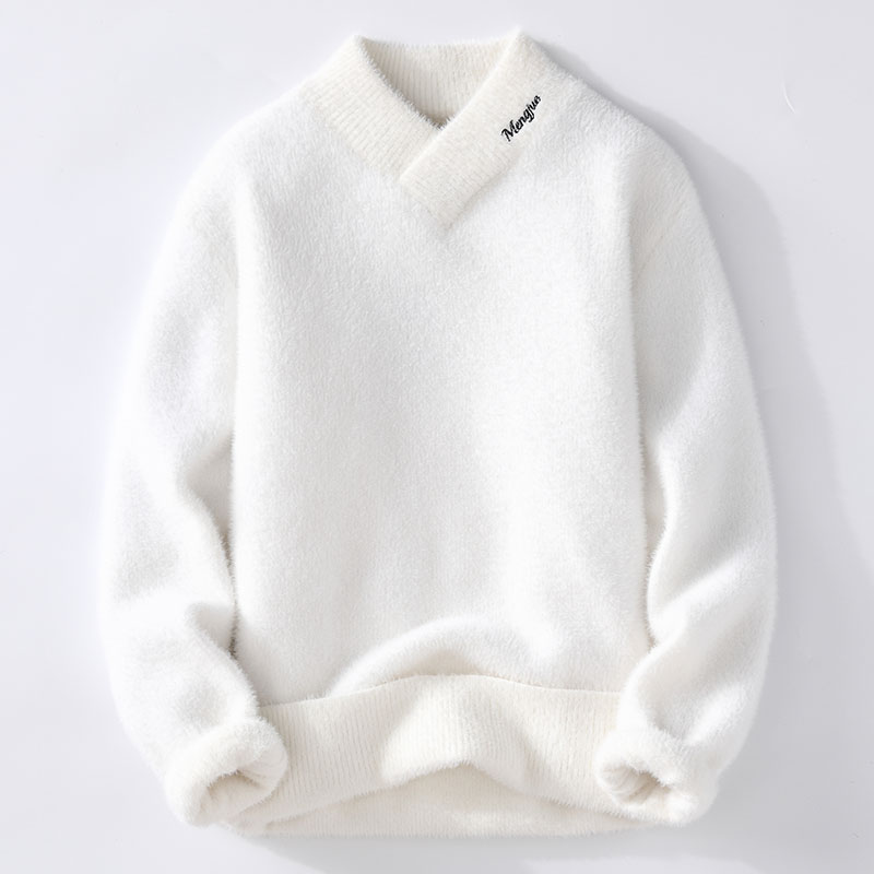 Men'S Fashion V Neck Sweater - Suéteres masculinos de inverno, estilo coreano,