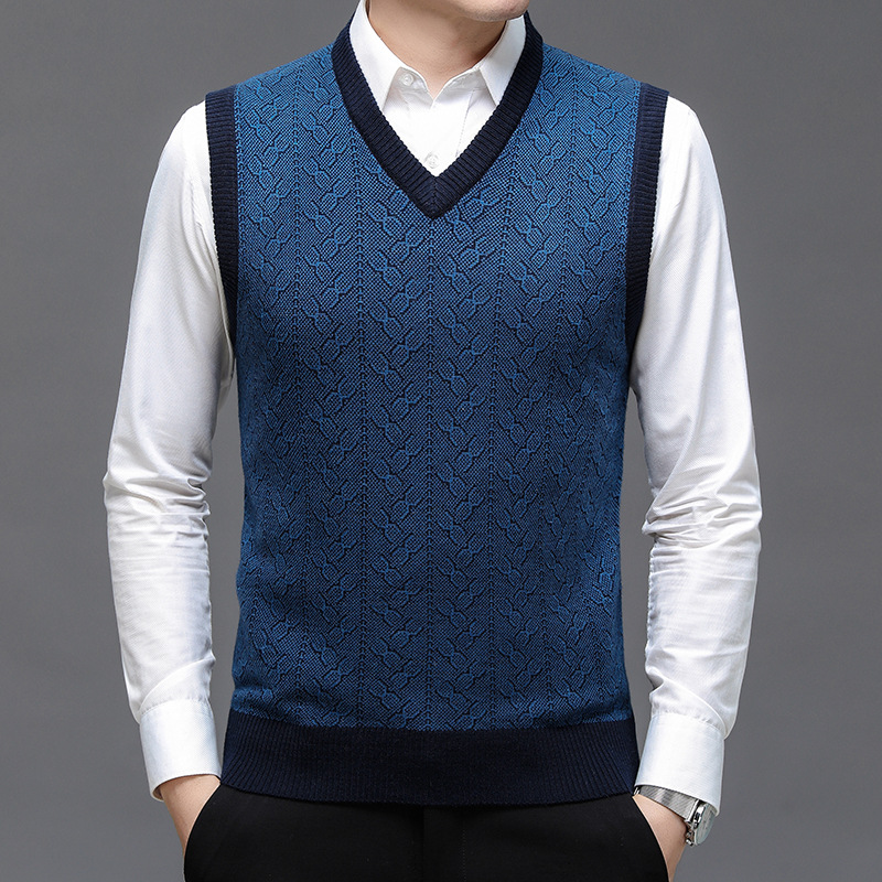 Men'S Fashion V Neck Sweater - Colete de Lã Masculino BROWON 2026: