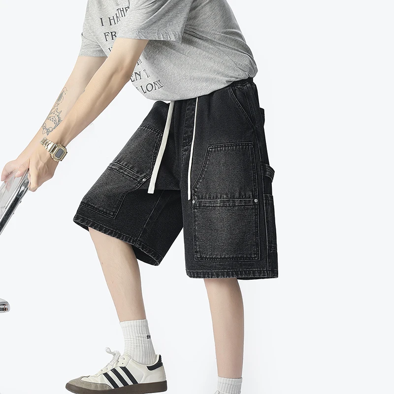 Men'S Fashion Loose Pants - Moda americana rua workwear denim shorts