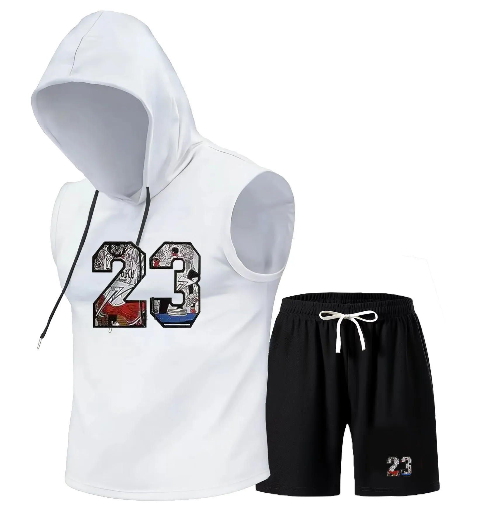 Men'S Fashion V Neck T Shirts - Conjunto de Verão Masculino de Duas