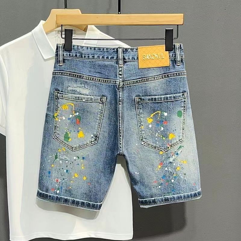 Calças de brim curtas masculin - Men'S Fashion Loose Pants avaliação e preço
