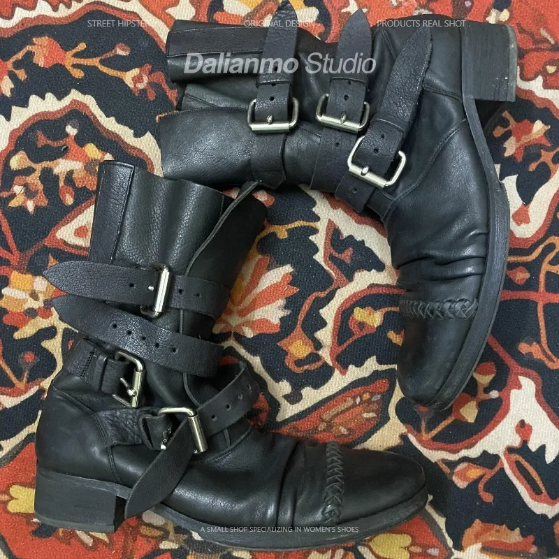 Moda masculina botas de couro  - Men Fashion Vintage avaliação e preço