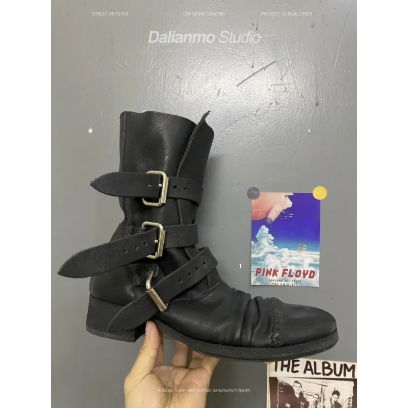 Moda masculina botas de couro  - Men Fashion Vintage avaliação e preço