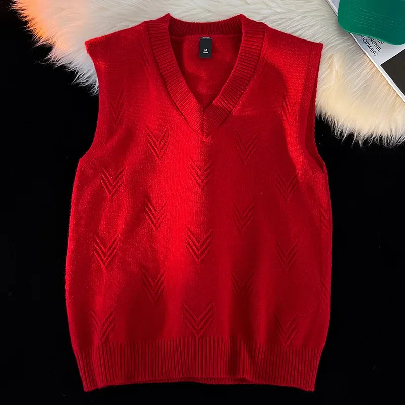 Colete Masculino de Tricô Gola - Men'S Fashion V Neck Sweater avaliação e preço