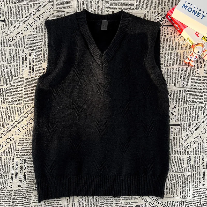 Colete Masculino de Tricô Gola - Men'S Fashion V Neck Sweater avaliação e preço