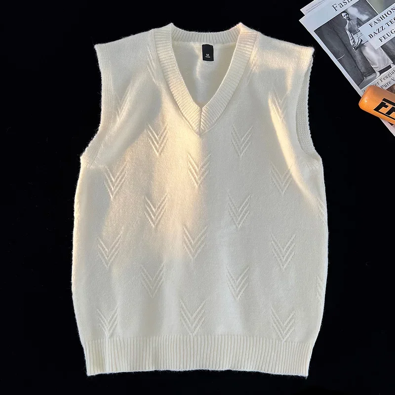 Colete Masculino de Tricô Gola - Men'S Fashion V Neck Sweater avaliação e preço