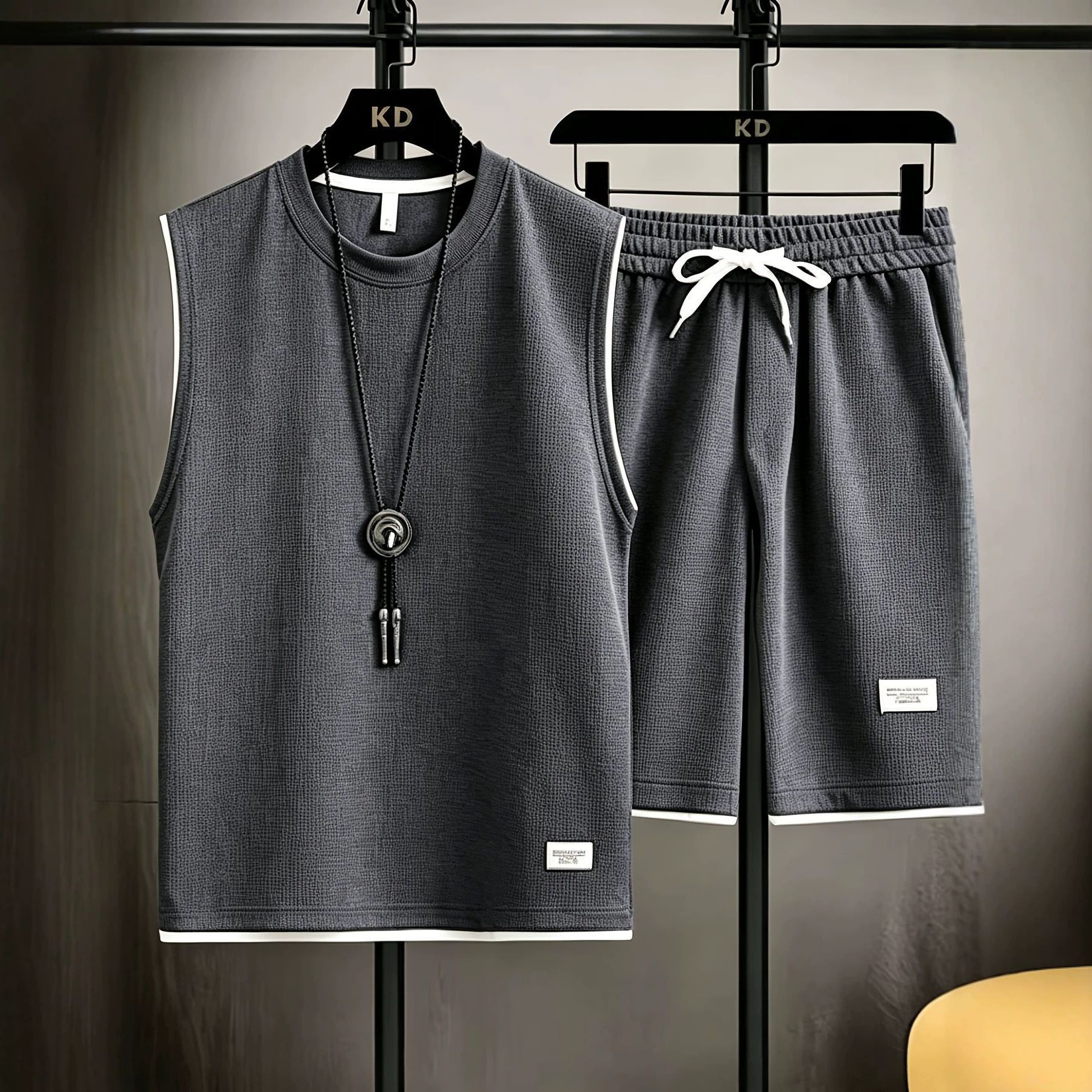 Conjunto de colete masculino d - Mens Fashion Summer avaliação e preço