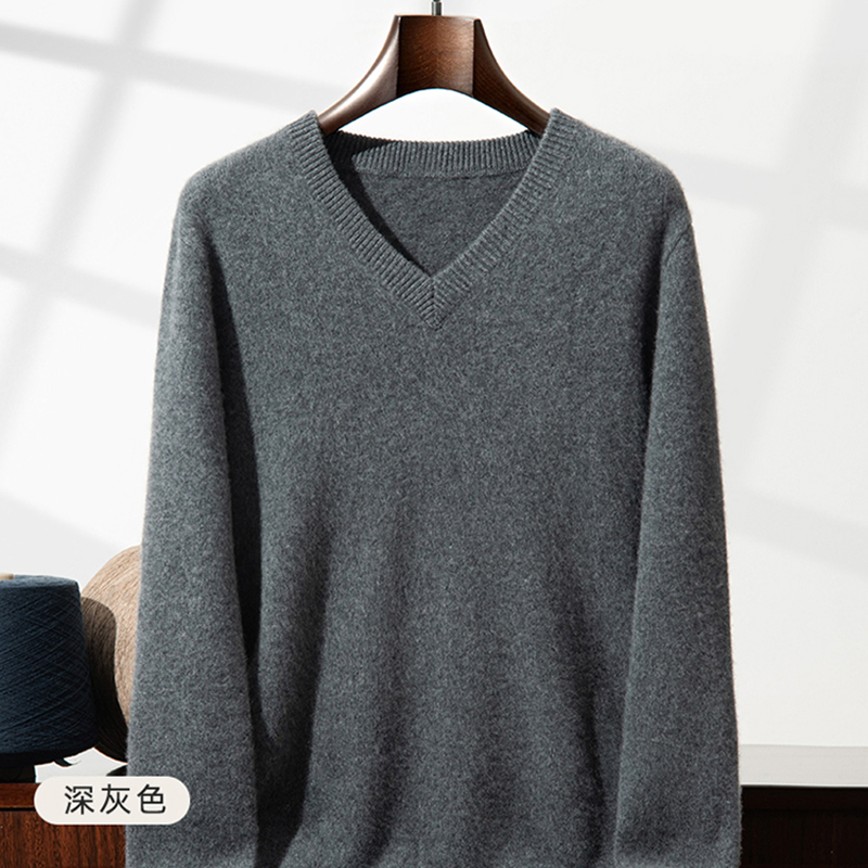 Suéter Masculino de Cashmere G - Men'S Fashion V Neck Sweater avaliação e preço