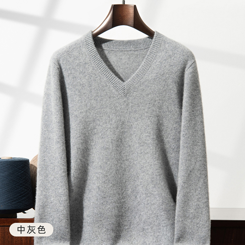 Suéter Masculino de Cashmere G - Men'S Fashion V Neck Sweater avaliação e preço