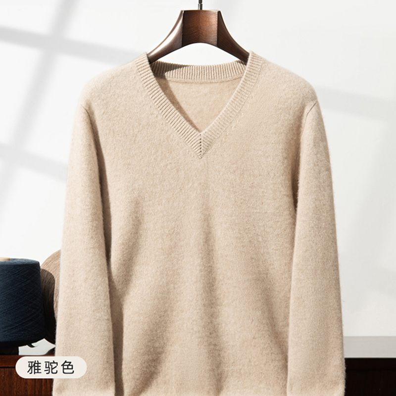 Suéter Masculino de Cashmere G - Men'S Fashion V Neck Sweater avaliação e preço
