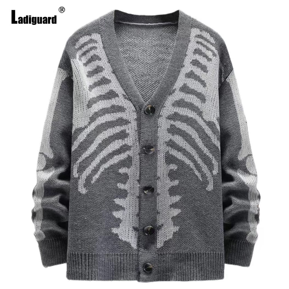 Ladguard-Suéter masculino de m - Men'S Fashion V Neck Sweater avaliação e preço