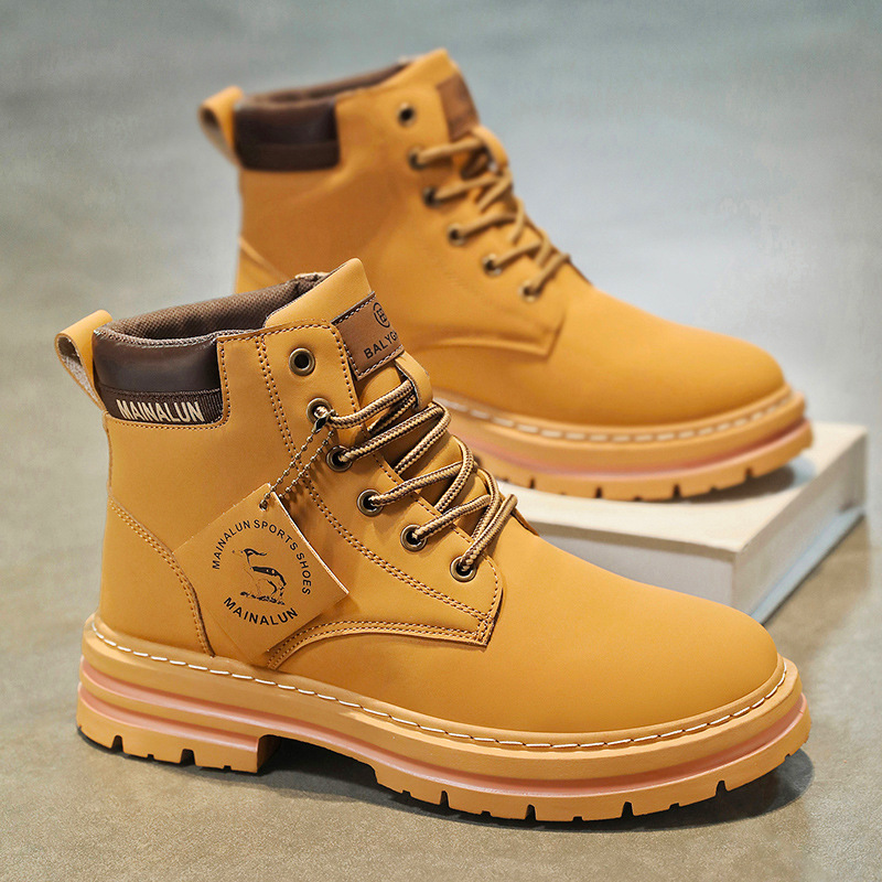 Clássico masculino botas de ca - Yellow Men'S Fashion avaliação e preço