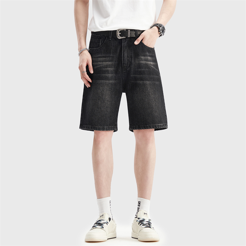 Shorts de Denim Preto Fino par - Men'S Fashion Loose Pants avaliação e preço