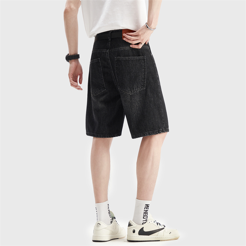 Shorts de Denim Preto Fino par - Men'S Fashion Loose Pants avaliação e preço
