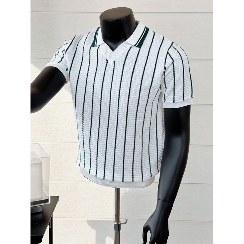 Camisa Polo Masculina de Verão - Men'S Fashion V Neck T Shirts avaliação e preço