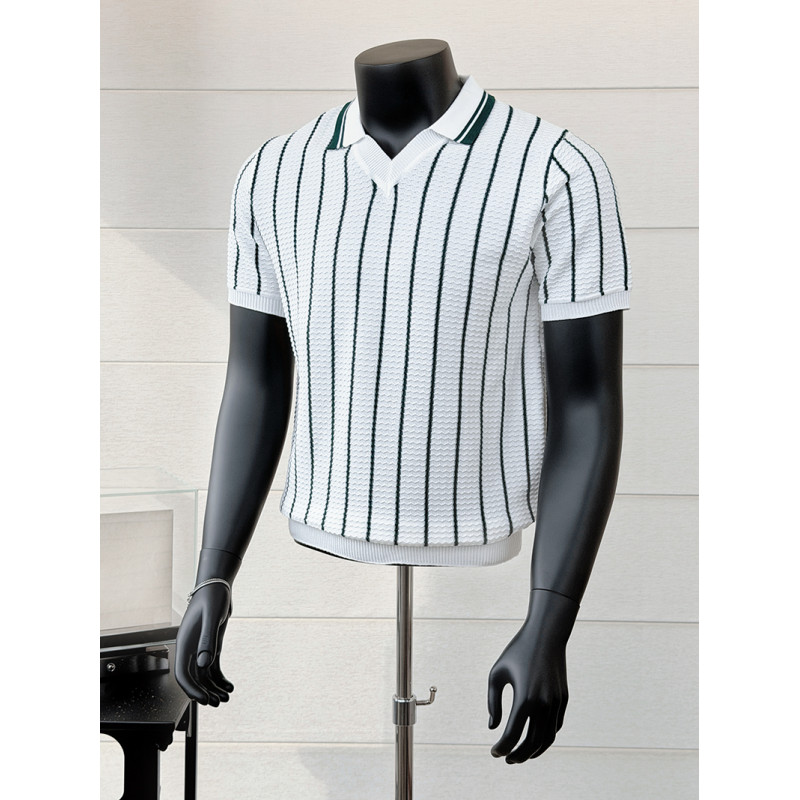 Camisa Polo Masculina de Verão - Men'S Fashion V Neck T Shirts avaliação e preço