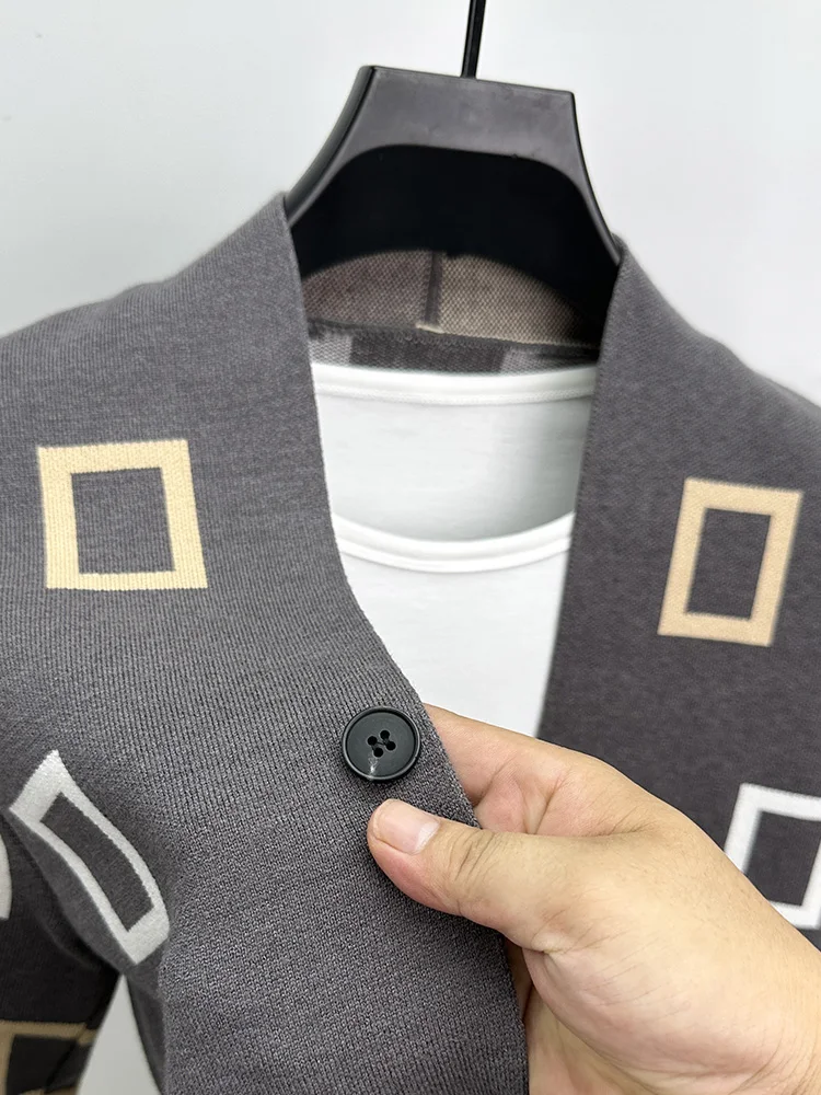 Qualidade de luxo designer mas - Men'S Fashion V Neck Sweater avaliação e preço