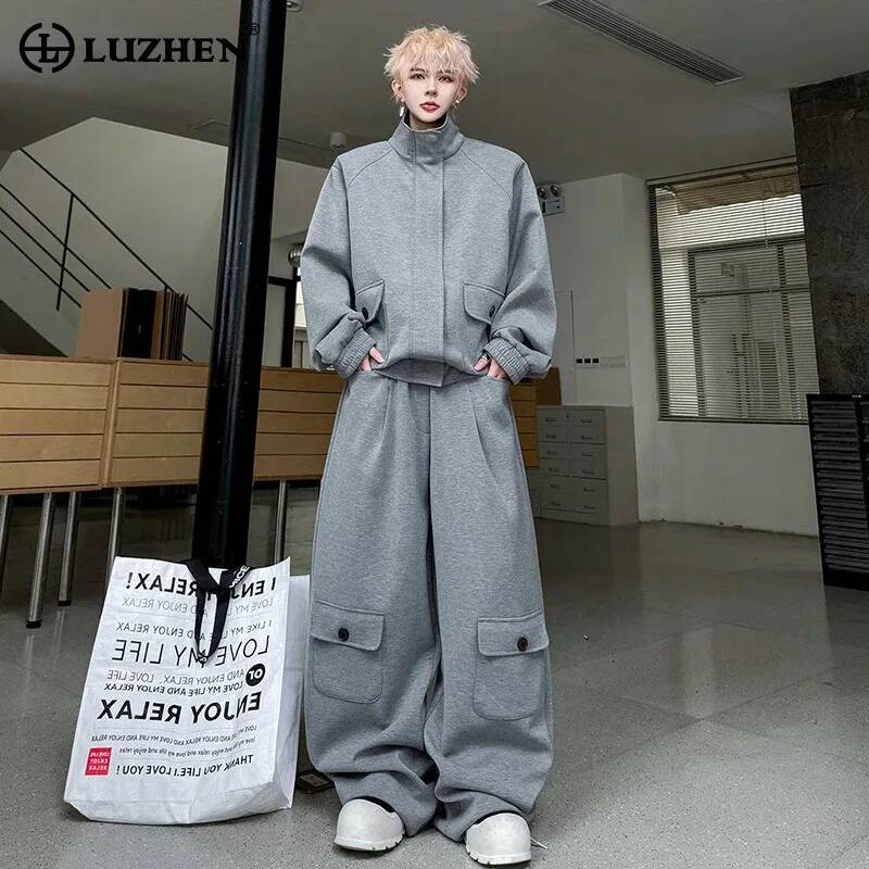 LUZHEN Cardigã Colorido 2026 d - Men'S Fashion Loose Pants avaliação e preço
