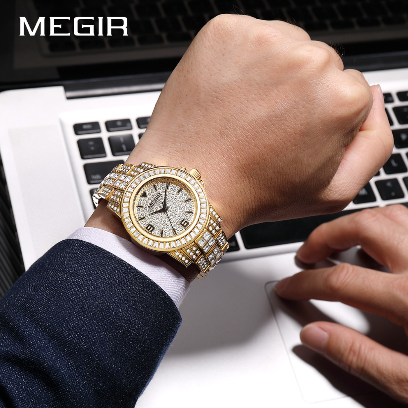 Relógios de Luxo MEGIR com Dia - Mens Fashion Bracelet avaliação e preço