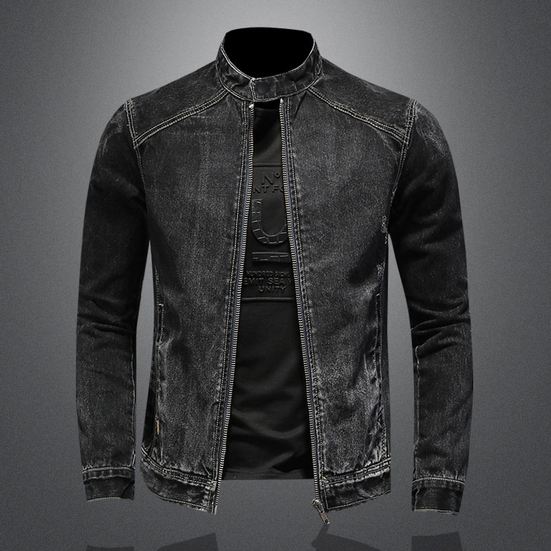Jaqueta jeans de colarinho Vin - Mens Fashion Denim Jacket avaliação e preço