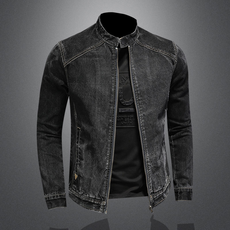 Jaqueta jeans de colarinho Vin - Mens Fashion Denim Jacket avaliação e preço