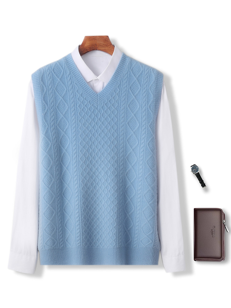 100% lã merino masculino com d - Men'S Fashion V Neck Sweater avaliação e preço