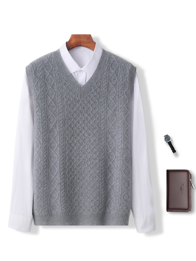 100% lã merino masculino com d - Men'S Fashion V Neck Sweater avaliação e preço