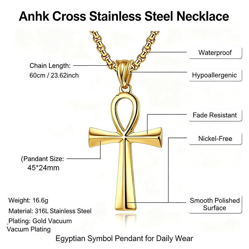 Colar com Pingente Cruz Ankh E - Men Fashion Egypt avaliação e preço