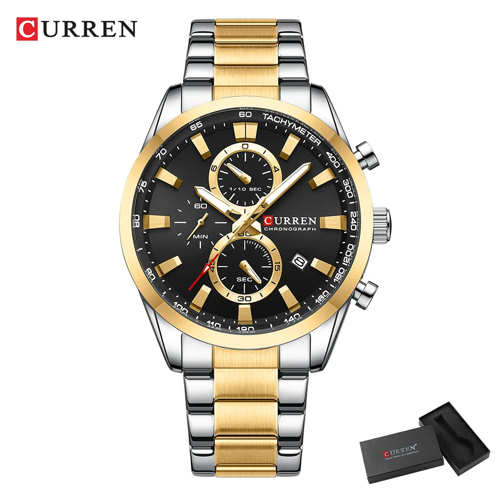 CURREN Casual Quartz Chrono Sp - Mens Fashion Bracelet avaliação e preço