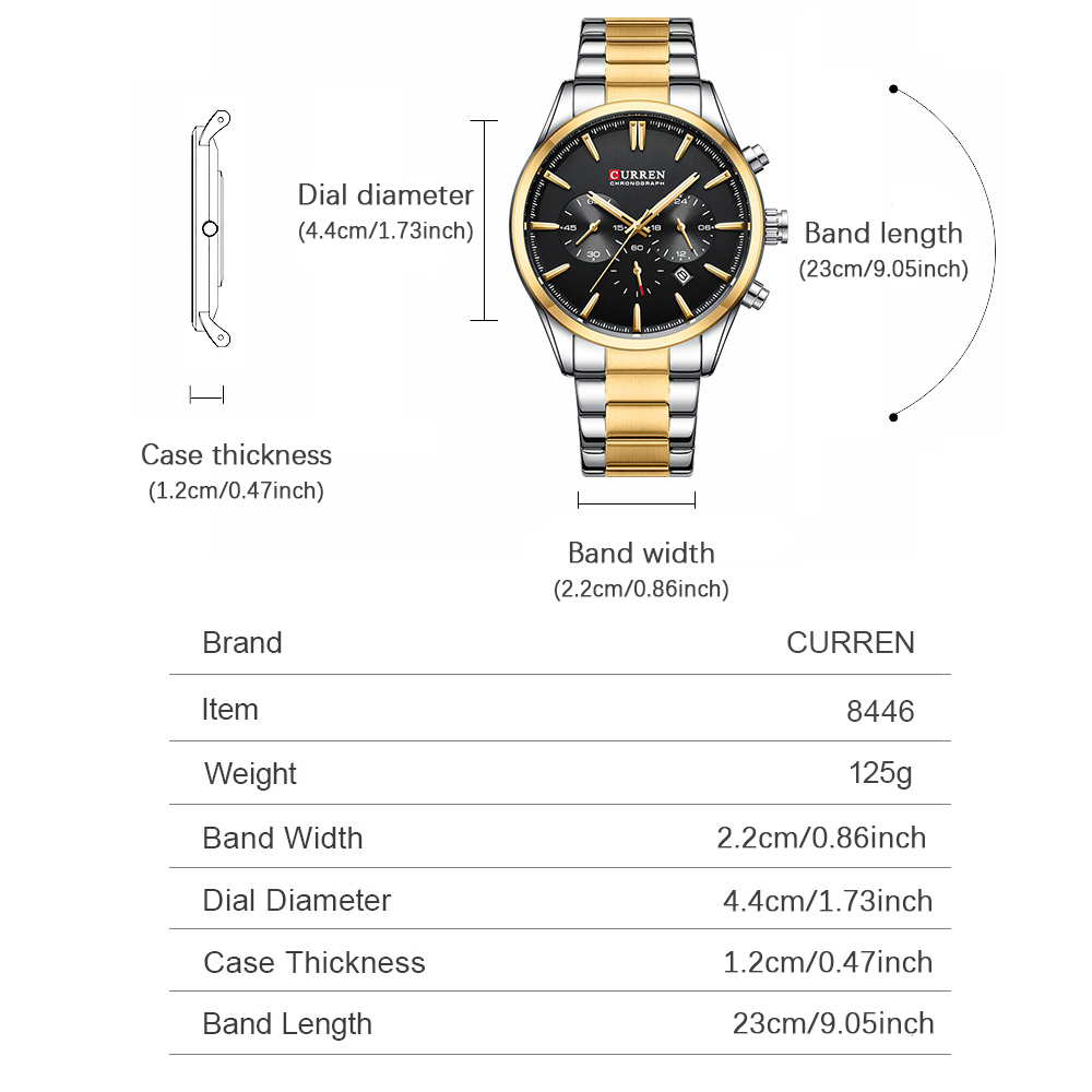 CURREN Casual Quartz Chrono Sp - Mens Fashion Bracelet avaliação e preço