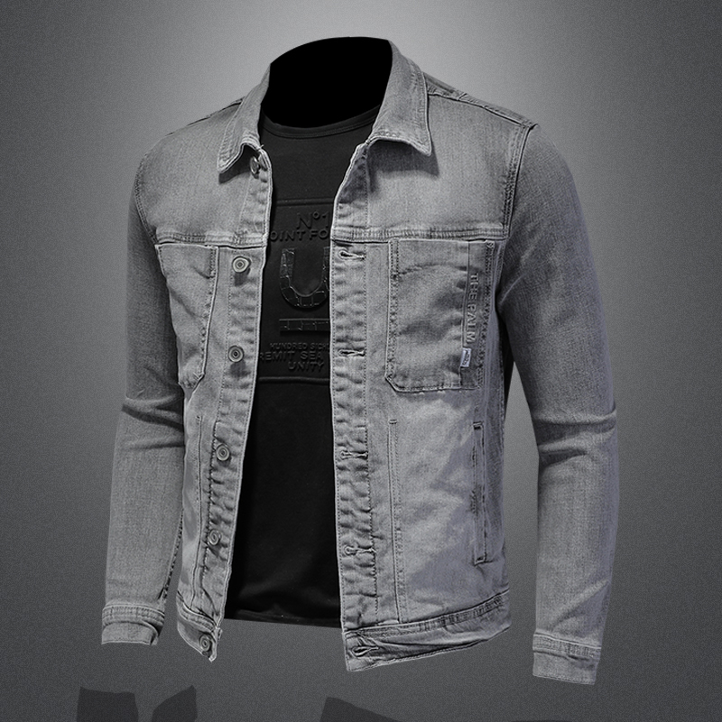 Jaqueta jeans de peito único m - Mens Fashion Denim Jacket avaliação e preço