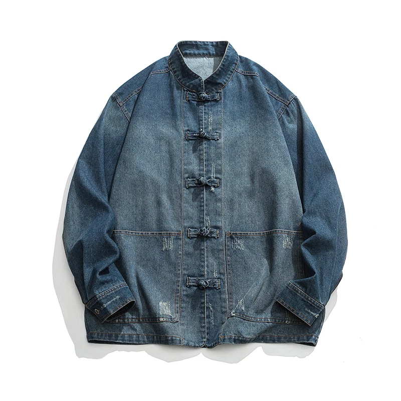 Jaqueta Jeans Estilo Chinês Ma - Mens Fashion Denim Jacket avaliação e preço